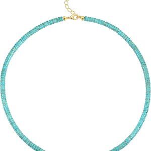Stunning Turquoise Clay Seed Bead Choker Necklace - Perfect for Layering